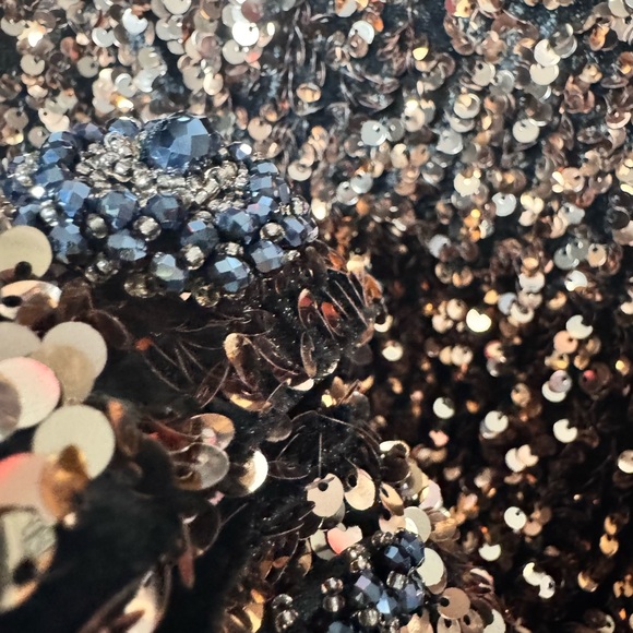 Antthony Women's Black Velvet Copper Sequin Jacket Size 1X - Picture 12 of 15